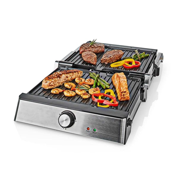Nedis KAGR151FSR, Sort, Sølv, Plast, Rustfritt stål, firkant, Rotasjon, Griddle, 290 x 230 mm