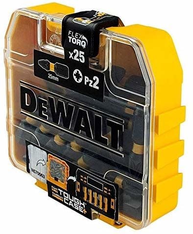 DeWALT DT70556T QZ-Jeu de 25 Embouts IMPACT TORSION 25 mm Pz2, 25 kpl, Tähtiruuvinväännin, PZ 2, 2,5 cm, Muovi