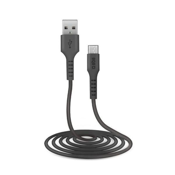 SBS TECABLEMICRO2K, 2 m, USB A, Micro-USB B, USB 2.0, Svart