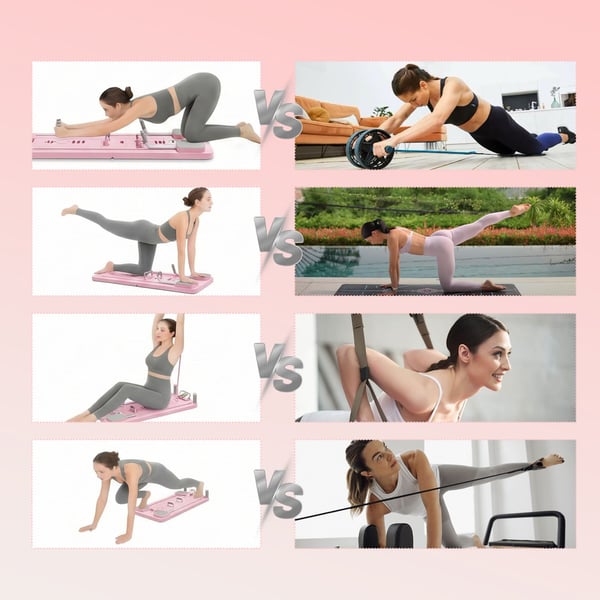 EXTRALINK PILATES LAUTA VAALEANPUNAINEN REFORMER VATSALIHAS HARJOITUKSIA PUNNERRUKSIA VARTEN