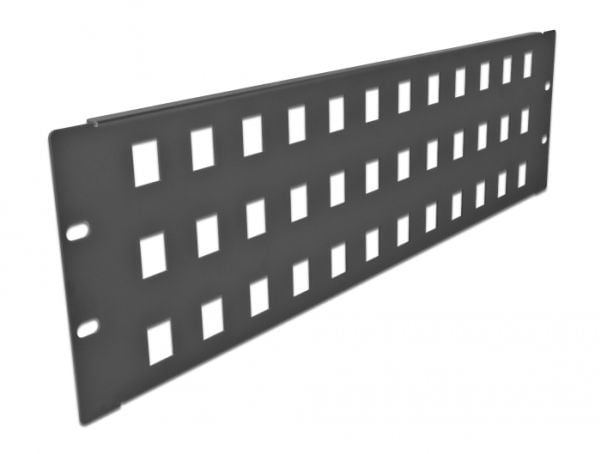Delock - Pluggbord (blankt) - snap-in mounting - rackmonterbar - svart - 3U - 19" - 48 porter