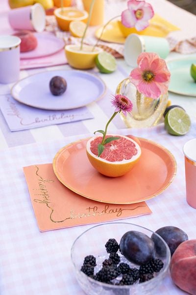 PartyDeco TPP91, Plate, Rund, Papir, Flerfarget, Monokromatisk, 6 stykker