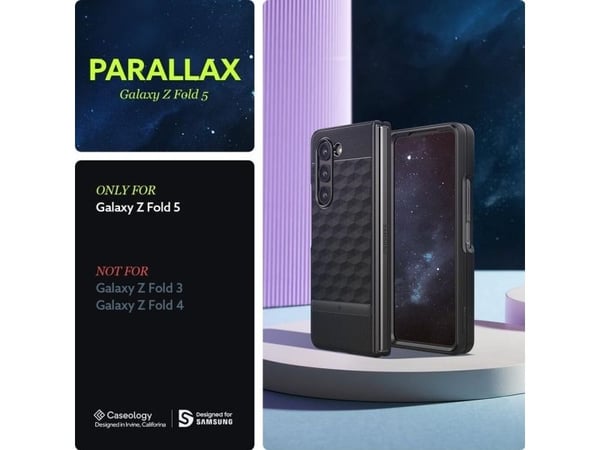 Spigen Caseology Parallax Sam Galaxy Z Fold5 Czarny/Matti Musta ACS06225 ACS06225