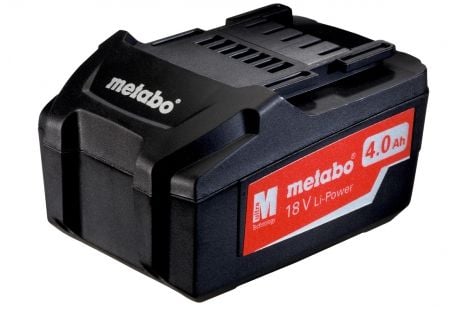 Metabo 625591000, Akku, Litium, 4 ah, 18 V, Musta, 1 kpl