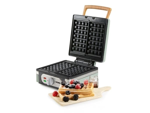 Domo DO9273W, 2 våffla/våfflor, Rektangulär, Grön, Salvia, 0,75 m, 1400 W, 192 mm