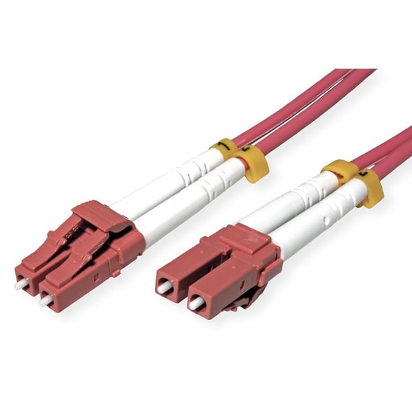 Roline ROLINE fiberoptisk kabel 50/125m OM4, LC/LC, stålflettet, LSOH, lilla, 7 m