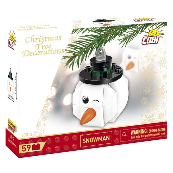 Cobi Julgransdekoration från tegelstenar - Snögubbe