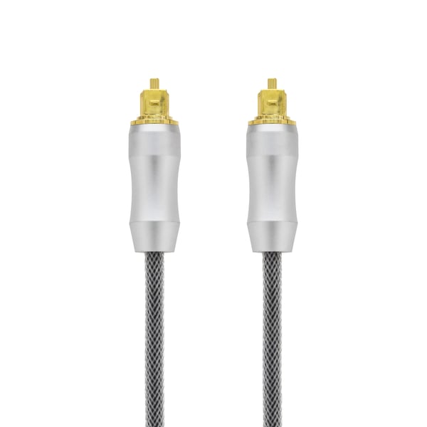 DELTACO - Digial audiokabel (optisk) - SPDIF - TOSLINK hane till TOSLINK hane - 5 m - fiberoptisk - svart, silver