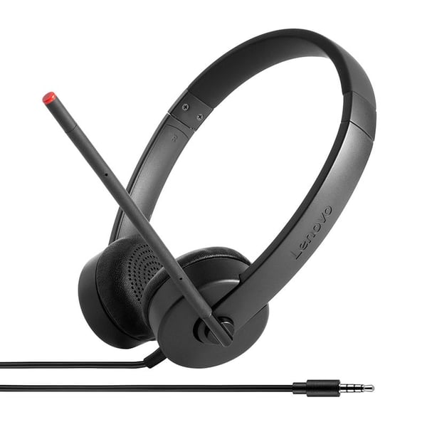Lenovo Stereo Analog, Langallinen, Toimisto/puhelukeskus, 110 g, Kuulokkeet, Musta