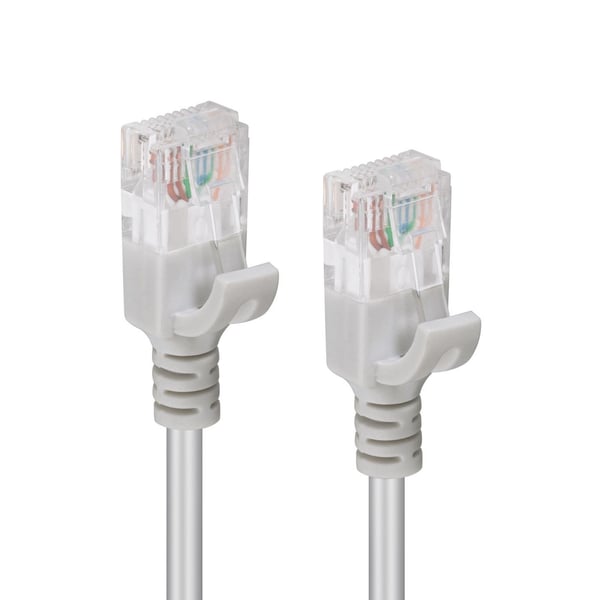 MicroConnect - Nätverkskabel - RJ-45 (hane) till RJ-45 (hane) - 15 cm - 3.6 mm - UTP - CAT 6a - halogenfri, hakfri, slim - grå