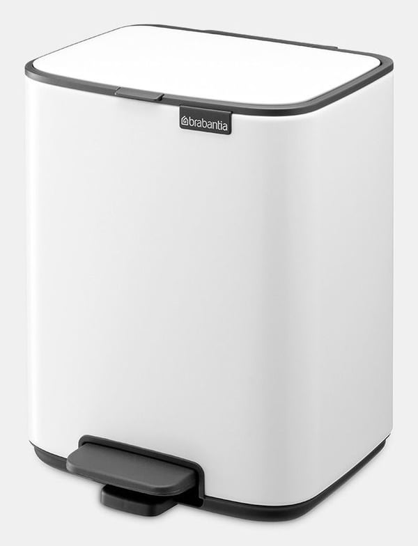 Brabantia Bo, 4 L, Suorakulmainen, Terästä, Valkoinen, Muovi, Poljin