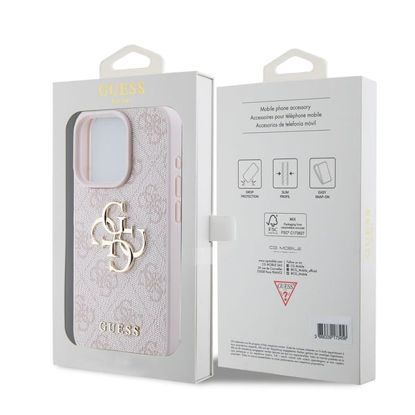 GUESS , Mobilskal, Apple, Apple iPhone 15 Pro, 15,5 cm (6.1"), Rosa