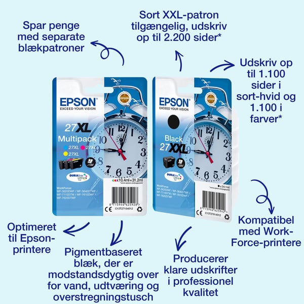 Epson 27 - 3.6 ml - gul - original - bläckpatron - för WorkForce WF-3620, WF-3640, WF-7110, WF-7210, WF-7610, WF-7620, WF-7710, WF-7715, WF-7720