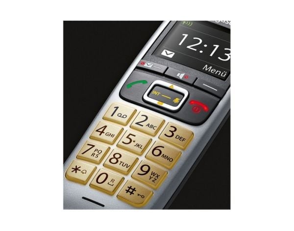 Gigaset E560HX, Analoginen/DECT-puhelin, Johdoton puhelin, Kaiutinpuhelin, 150 entries, Soittajan tunnistus, Musta