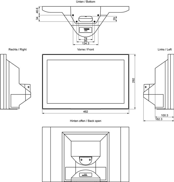 Siemens 6AV7863-6MA16-2NA0 6AV78636MA162NA0 SPS-manöverpanel, 1080 x 1920 pixlar, 292 mm, 9,54 kg, 600 mm, 590 mm, 360 mm