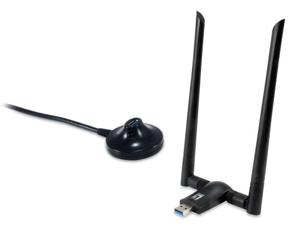 LevelOne WUA-1810E, Trådløs, USB, WLAN, Wi-Fi 5 (802.11ac), 867 Mbit/s, Sort