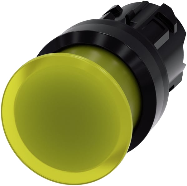 Siemens 3SU10011AD300AA0 3SU1001-1AD30-0AA0 Tryktast Frontring muovinen Knap Sort, Gul 1 stk 1 stk