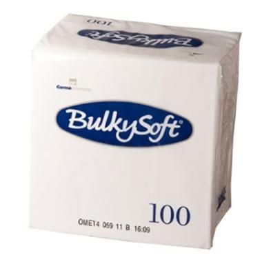 Serviet BulkySoft 24x24 cm 2-lag hvid - (100 stk.)