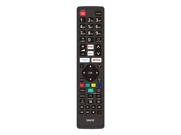 Sinox fjärrkontroll för Panasonic, TV, RF Trådlös, Tryckknappar, Svart