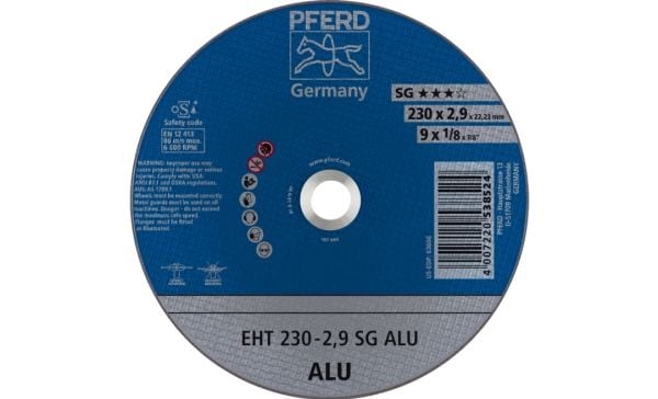 PFERD 61328323, levyleikkuri, Alumiini, Kirjometalli, 23 cm, Mikä tahansa tuotemerkki, Tasainen keskiosa, 2,22 cm