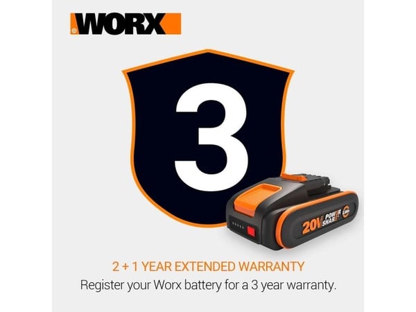 WORX WA3644, Akku, 4 ah, 20 V, WORX, Musta, Oranssi, Litiumioni (Li-Ion)