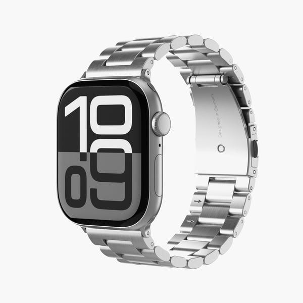 Vonmählen Link Bracelet 2, Hihna, Älykello, Hopea, Apple, Apple Watch, Ruostumaton teräs