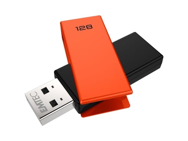 EMTEC C350 Brick - USB-flashstasjon - 128 GB - USB 2.0 - oransje