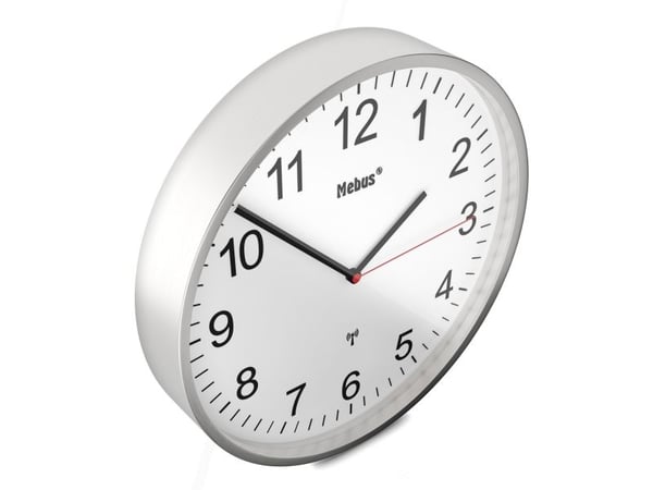 Mebus 19411, Vägg, Mechanical clock, Rund, Vit, Metall, Modern