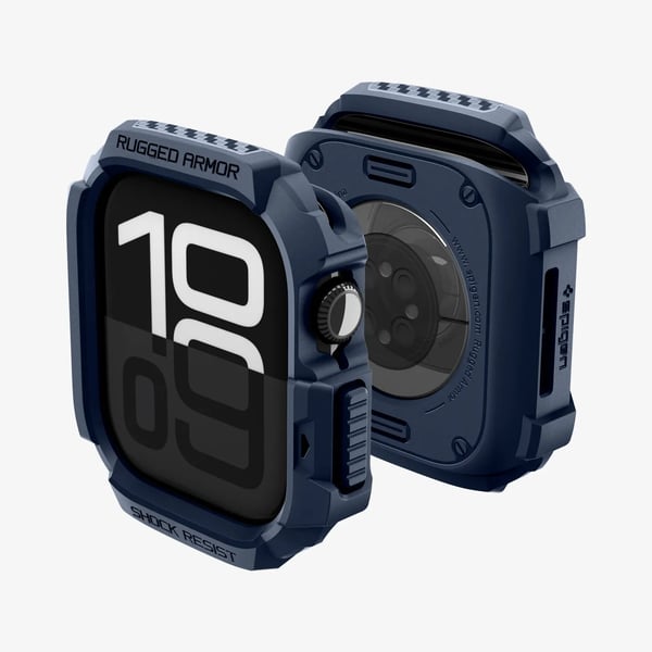 Spigen Rugged Armor 2, Ask, Smartwatch, Marinblå, Apple, Apple Watch 10/11 (42mm), Termoplastisk polyuretan (TPU)