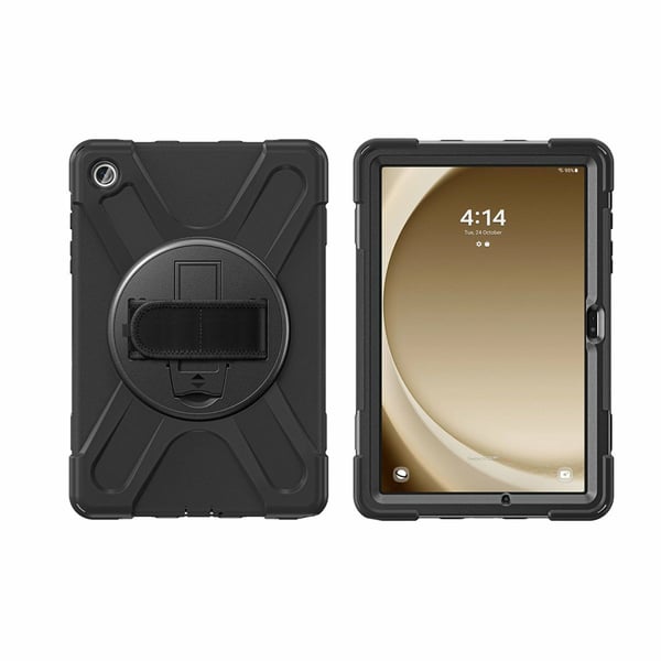 4smarts GRIP - Baksidedeksel for nettbrett - robust - polykarbonat, termoplast-polyuretan (TPU), gummi - svart - for Samsung Galaxy Tab A9+