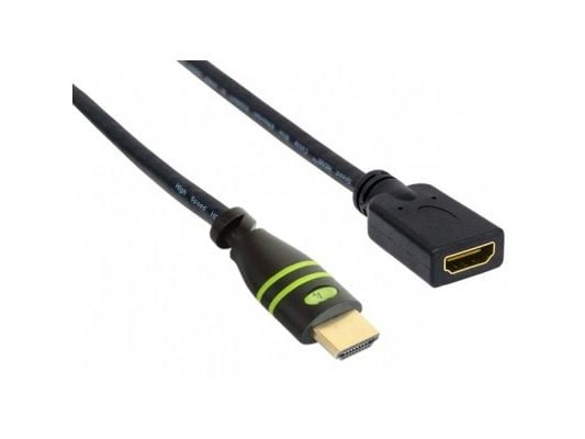 TECHly - Hög hastighet - HDMI-förlängningskabel med Ethernet - HDMI hane till HDMI hona - 5 m - dubbelt skärmad - svart - stöd för 4K TECHly - Hög hastighet - HDMI-förlängningskabel med Ethernet - HDMI hane till HDMI hona - 5 m - dubbelt skärmad - svart - stöd för 4K