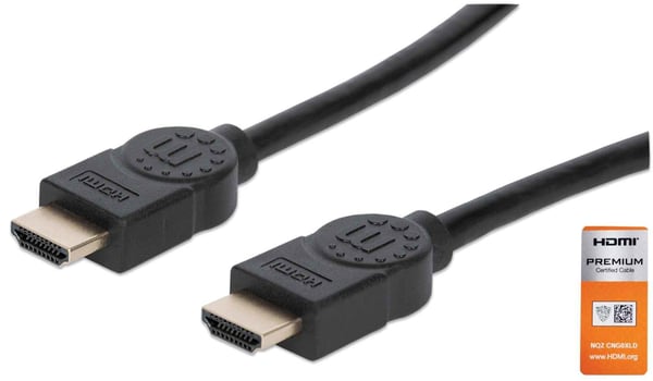 Manhattan 355346, 1,8 m, HDMI Type A (Standard), HDMI Type A (Standard), 3D, 18 Gbit/sek., Svart