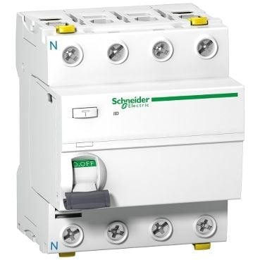 SCHNEIDER ELECTRIC Acti9 PFI-kytkin iID, 4P 63A 300mA, luokka A selektiivinen, kaksoispääte, 72 mm
