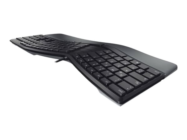 CHERRY KC 4500 ERGO, Täysikokoinen (100 %), USB, AZERTY, Musta