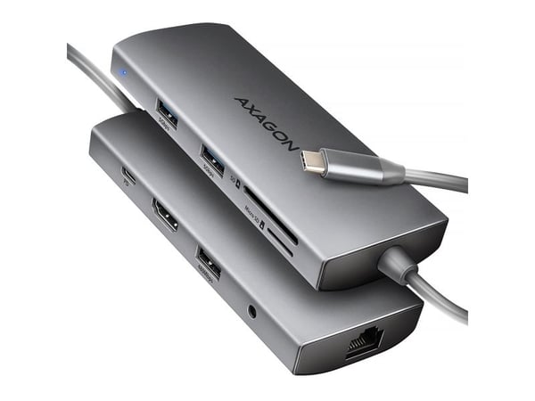 AXAGON HMC-8HLSA - Dokkingstasjon - for bærbar, smarttelefon, skrivebord - USB-C 3.2 Gen 2 / USB4 / Thunderbolt 3 / Thunderbolt 4 - HDMI - 1GbE