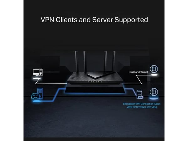 TP-Link Archer AX55 Pro-router, Wi-Fi 6, AX3000, 2,5GE, sort