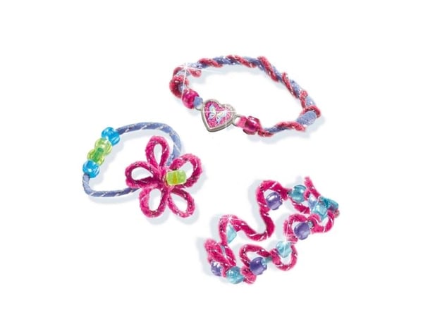 SES Creative Glitter dreams - Glitter bracelets, Kit för tillverkning av smycken för barn, 4 År, Blå, Rosa, Lila, 1 styck