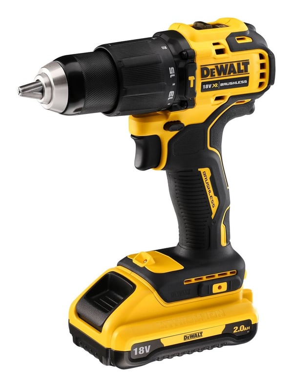 DeWALT DCD709D2T-QW - Slagborr/skruvdragare - sladdlös - 2 hastigheter - nyckellös chuck 13 mm - 65 N·m - 2 batterier - 18 V