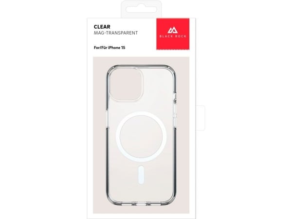 Black Rock Mag Clear, Suojus, Apple, iPhone 15, 15,5 cm (6.1"), Läpinäkyvä
