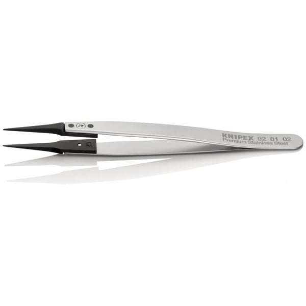 Knipex 92 81 02, Rostfritt stål, Rostfritt stål, Spetsig, Rak, 17 g, 10 mm