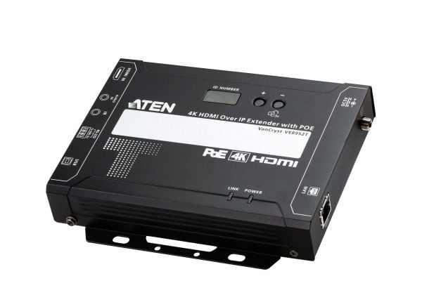 ATEN VE8952T-AT-G, 4096 x 2160 pikseliä, AV-lähetin, 100 m, Langallinen, Musta, HDCP