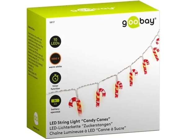 Goobay 58117, Fe lys, Rød, Gjennomsiktig, Plast, Polyvinylklorid (PVC), IP20, 10 ampuller, LED