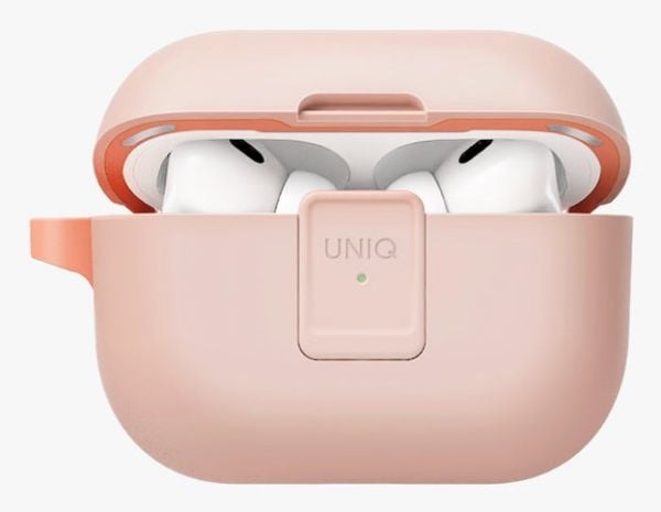 Uniq Clyde Lock Kotelo Apple AirPods Pro 2 -laitteille jauhemainen vaaleanpunainen/vaaleanpunainen-crepe vaaleanpunainen