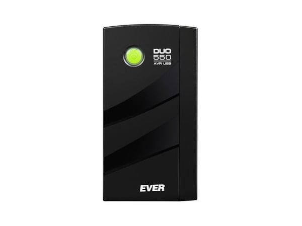 EVER DUO 550 AVR - UPS - AC 230 V - 330 watt - 550 VA - enkeltfase - blysyre - 5 Ah - USB - utgangskontakter: 4