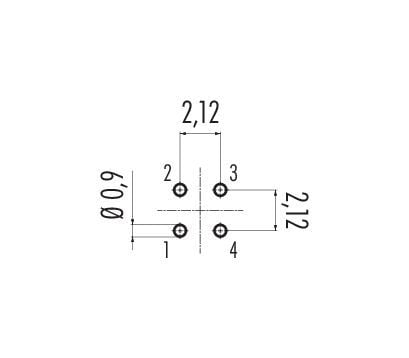 BINDER 09-9766-30-04, Snap-In, Honkoppling, Polyamid, Guld, Lödning, IP40