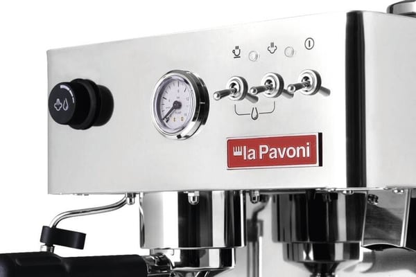 la Pavoni New Domus Bar, Espressokone, 2,7 L, Kahvipavut, Jauhettu kahvi, Sisäänrakennettu jauhin, 950 W, Ruostumaton teräs