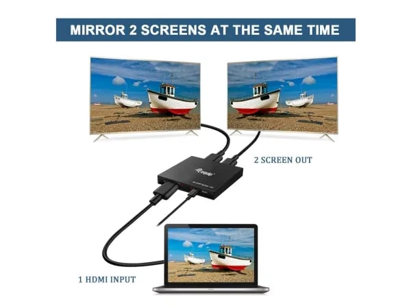 Equip 332715, HDMI, 2x HDMI, 3840 x 2160 pikseliä, Musta, Alumiini, 4K Ultra HD