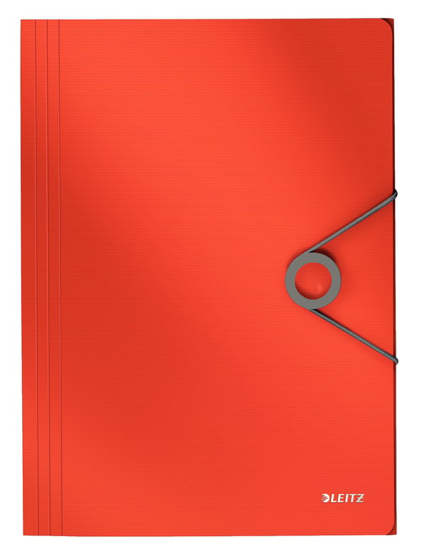 Leitz Solid - 3-fliksmappe - for A4 (210 x 297 mm) - kapasitet: 150 ark - rød