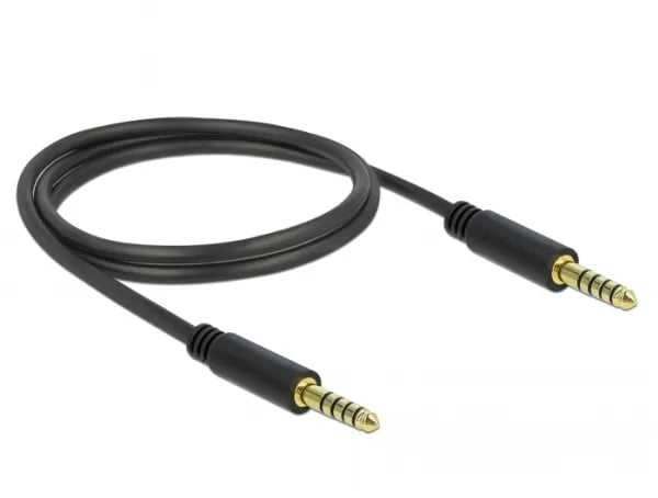 Delock - Lydforlengelseskabel - balansert stereo 4,4 mm hann til balansert stereo 4,4 mm hann - 1 m - svart