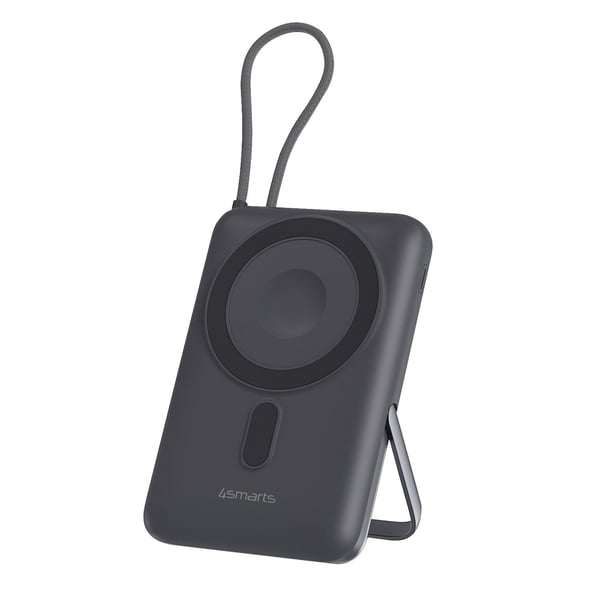 4smarts Enterprise Pocket, 10000 mAh, pikalataus 2.0, langaton lataus, 22,5 W, harmaa